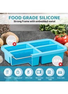SUPVOX Supvox® 4-Grid Ice Cube Tray Large Frozen Soup Cube Mold with Lid Food-Grade Silicone Mold Tray for Miso Soup Cubes, Curry Cubes, Yogurt Frozen Cubes Multi Purpose Silicone Mold Tray  - Image 4
