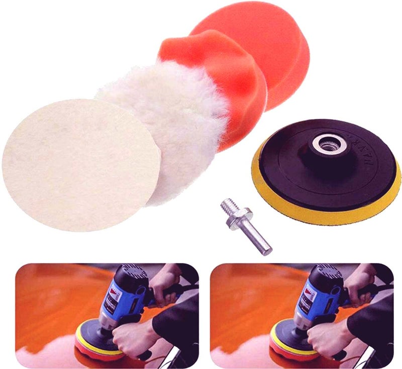 DIY Crafts DIY Crafts 1 Set, Pack Of 6 Pcs, 4" inch Drill Thread Sucker Wool Cleaning Polishing Sponge Buffing Universal Nut M10/1 (1 Set, Pack Of 6 Pcs)  - Image 1