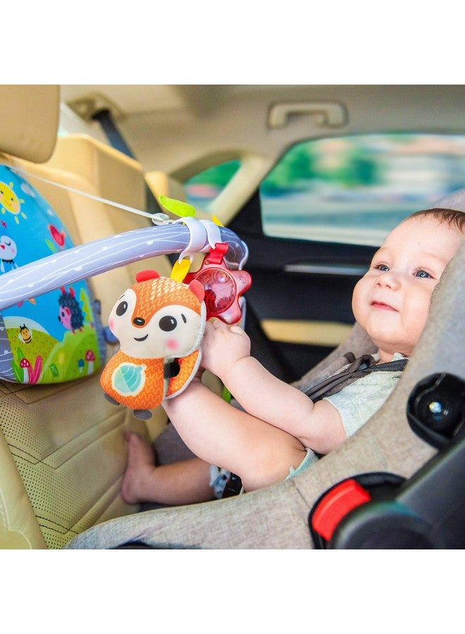 BENBAT Car Seat Toys for Babies - Double Sided Rear Facing Carseat Toy with Baby Mirror for Infants Girls and Boys 0+ Month Blue - Image 2