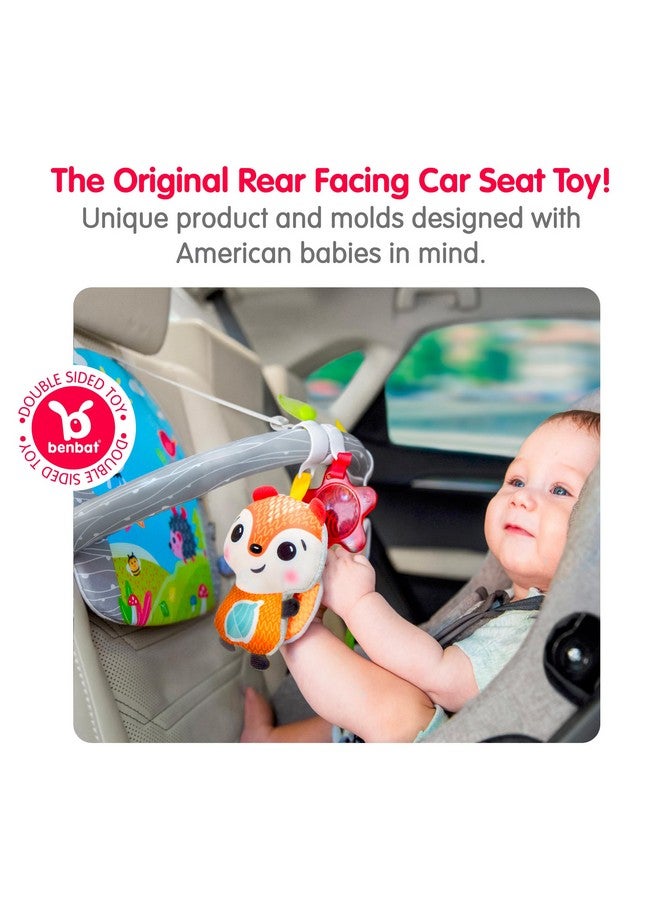 BENBAT Car Seat Toys for Babies - Double Sided Rear Facing Carseat Toy with Baby Mirror for Infants Girls and Boys 0+ Month Blue - Image 3