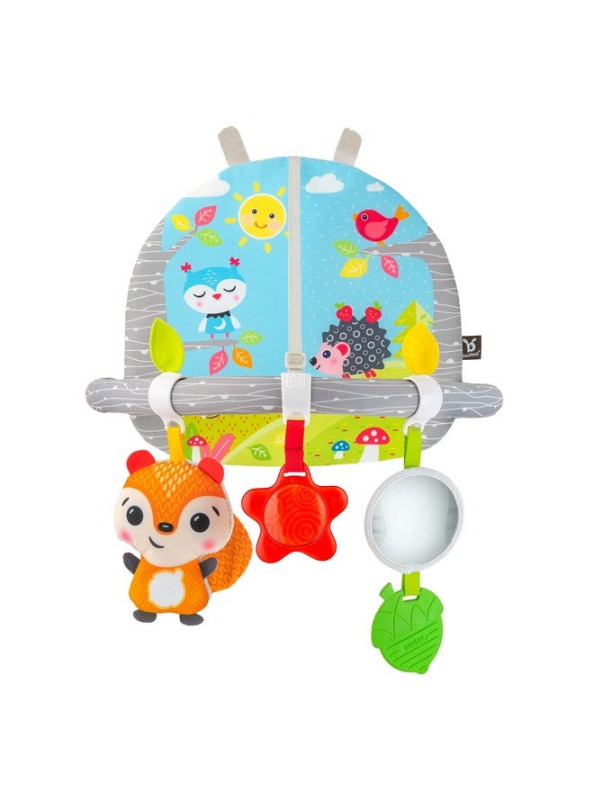 BENBAT Car Seat Toys for Babies - Double Sided Rear Facing Carseat Toy with Baby Mirror for Infants Girls and Boys 0+ Month Blue - Image 4