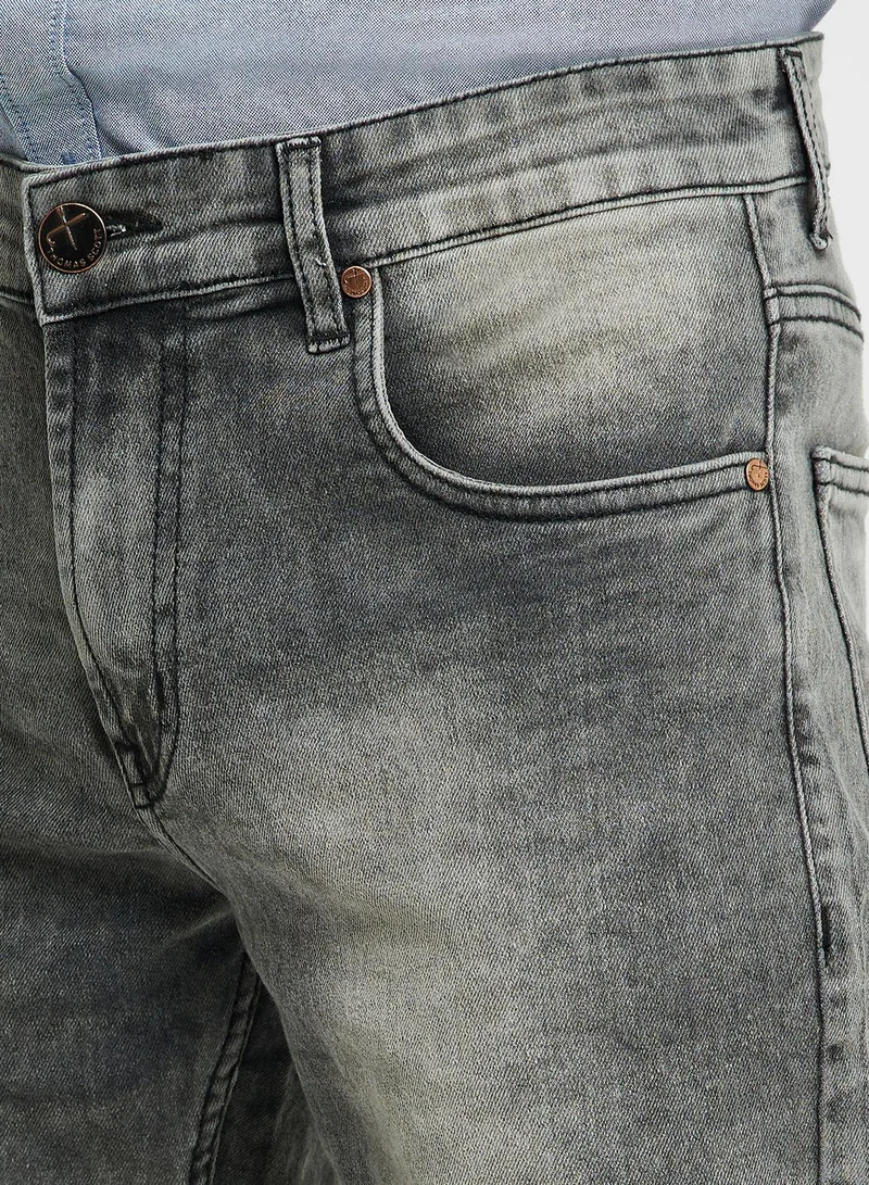 توماس سكوت Thomas Scott Men Classic Fit Heavy Fade Whiskers Stretchable Jeans
