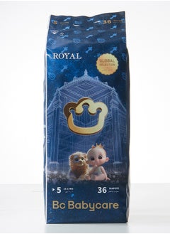 Babycare Babycare - Royal Baby Diapers, Size 5 (12–17 Kg), 36 Pieces, BPA-Free, Non-Toxic, Soft and Breathable, Leak-Proof, Ultra-Absorbent, Hypoallergenic, Secure Fit, Gentle on Baby Skin, Comfortable for Crawling, Long-Lasting Dryness, Easy to Use, Safe for Toddlers, Trusted Baby Protection  - Image 2