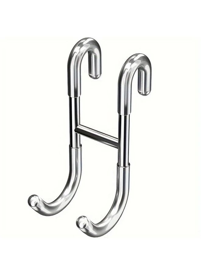 1pc Silvery Stainless Steel Heavy Duty Towel Hook Drill Free Bathroom Hanger - Image 4
