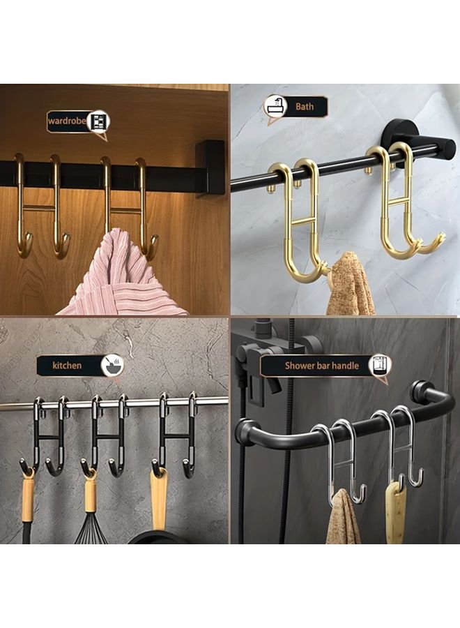 1pc Silvery Stainless Steel Heavy Duty Towel Hook Drill Free Bathroom Hanger - Image 3