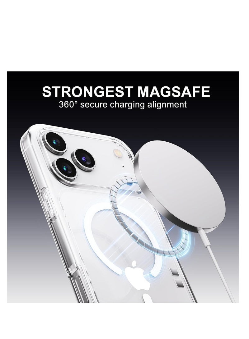 بلو بيك جراب BluePeak لهاتف iPhone 17 Pro بتقنية Magsafe، شفاف تمامًا - مصنوع من مادة TPU مقاومة للاصفرار، يوفر حماية من السقوط من ارتفاع 15 قدمًا وفقًا للمعايير العسكرية، غطاء نحيف شفاف مقاوم للصدمات، متوافق مع الشحن اللاسلكي لهاتف iPhone 17 Pro - Image 5