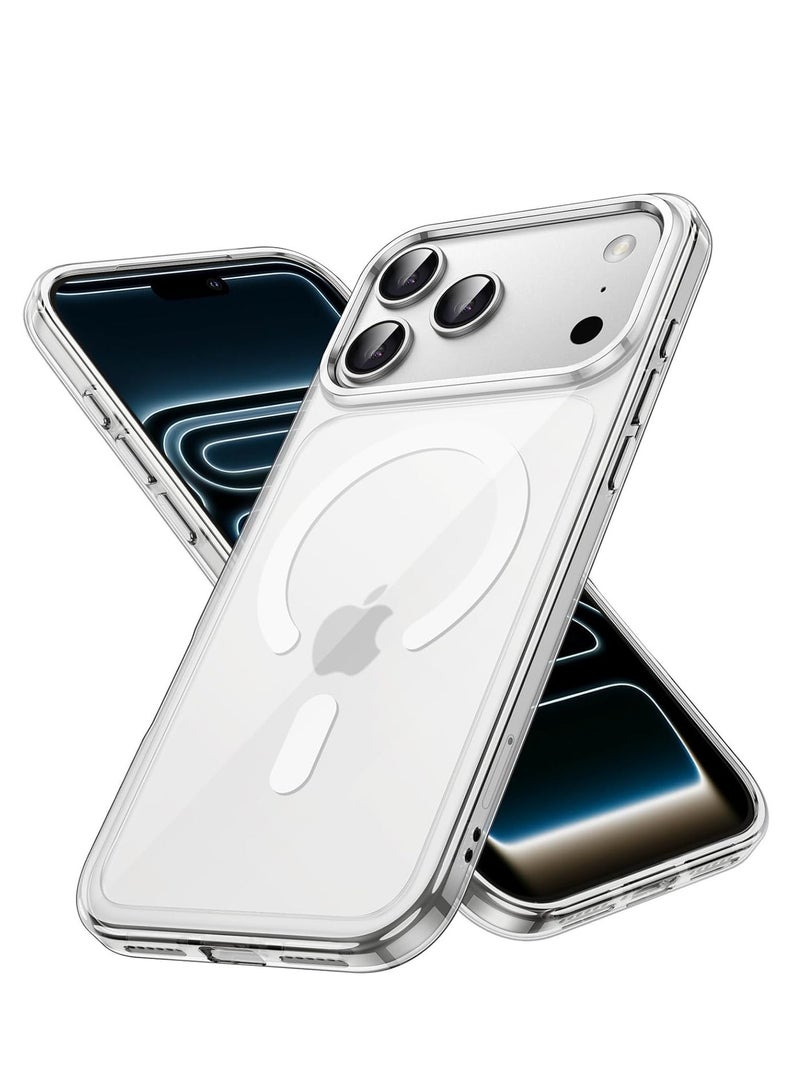 بلو بيك جراب BluePeak لهاتف iPhone 17 Pro بتقنية Magsafe، شفاف تمامًا - مصنوع من مادة TPU مقاومة للاصفرار، يوفر حماية من السقوط من ارتفاع 15 قدمًا وفقًا للمعايير العسكرية، غطاء نحيف شفاف مقاوم للصدمات، متوافق مع الشحن اللاسلكي لهاتف iPhone 17 Pro - Image 1