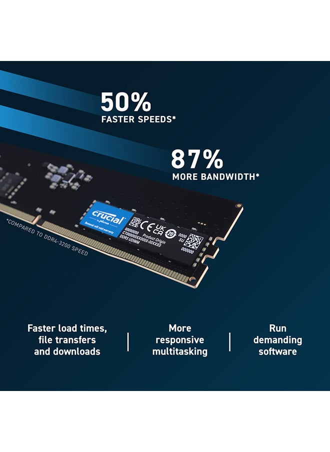 crucial - RAM DDR5 4800MHz CL40 Desktop Memory CT8G48C40U5 - Image 1