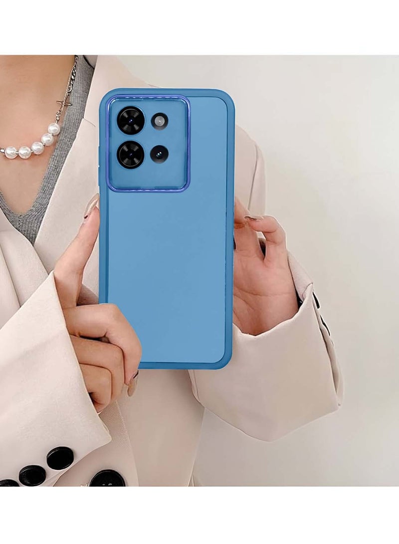 Wtech Motorola Edge 50 5G 2024 Soft Transparent TPU Silicone Ultra Thin Phone Stylish Electroplated Camera Border Back Case Cover - Blue - Image 4