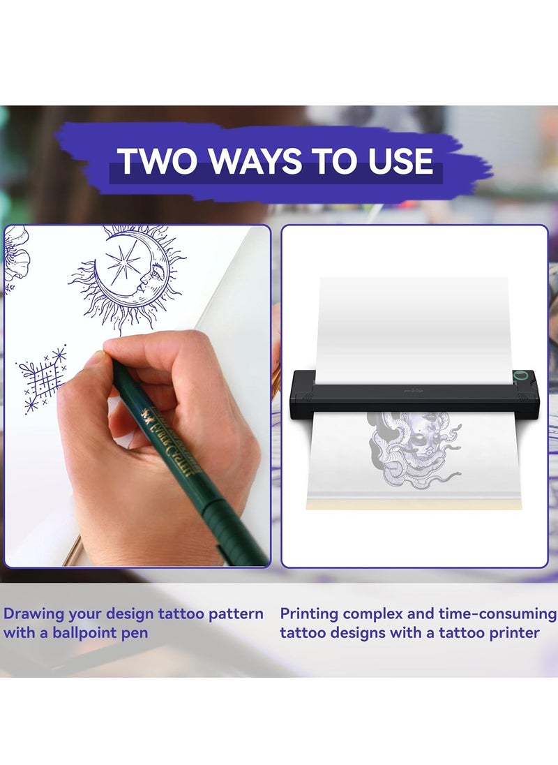 PeriPage Tattoo Transfer Paper,100 Sheets A4 Size Tattoo Stencil Transfer Paper for Tattooing.