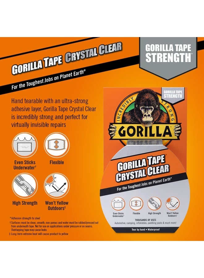 Gorilla Crystal Clear Repair Duct Tape, 1.88” X 27ft, Clear, (Pack Of 1) - Image 2