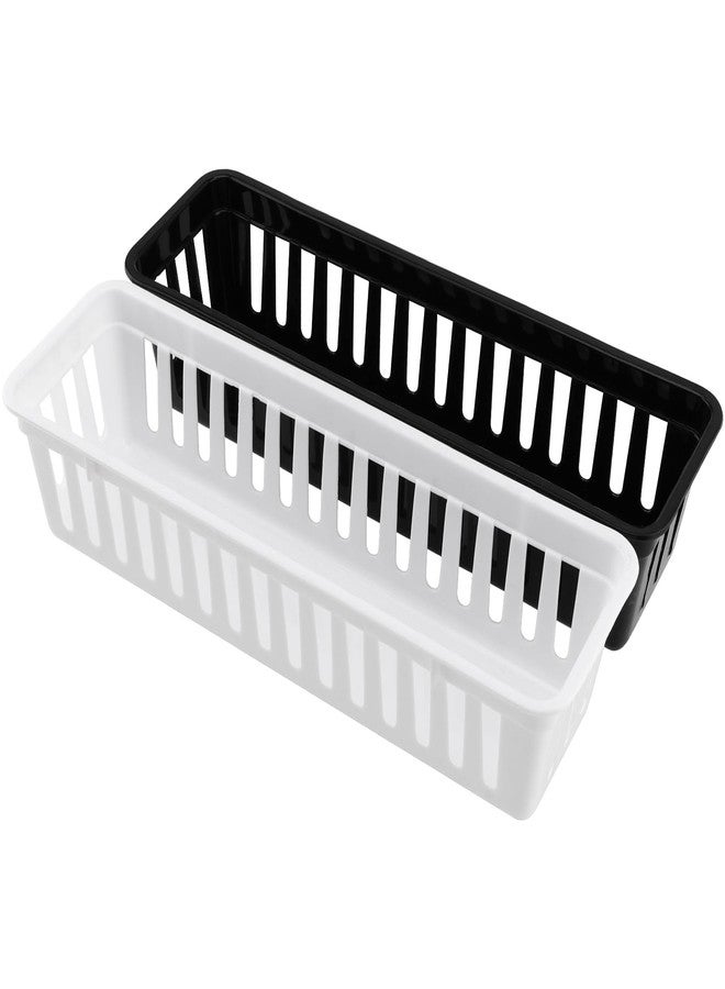 MUKLEI 24 Pack Pencil Organizer Tray, 11 × 3.1 × 2.3 Inch Office Supply Baskets Crayon Basket, Plastic Desk Basket for Office Storage, Organization, Decorations (Black, White) - Image 4