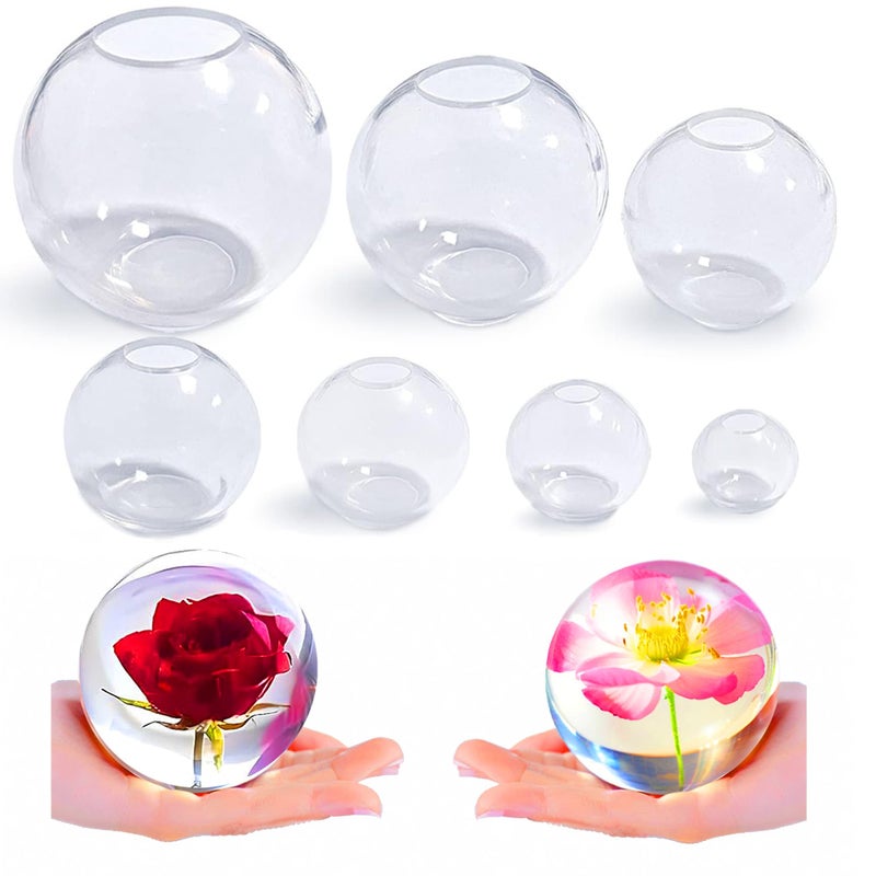 Loyohep Set of 4,3",2.5",2",1.7",1.3",0.9" Clear Sphere Molds Silicone,Large 3D Seamless Sphere Silicone Molds for Resin Casting,Round Ball Orbs Epoxy Resin Molds for Jewelry, Soap, Candle,Flower DIY - Image 1