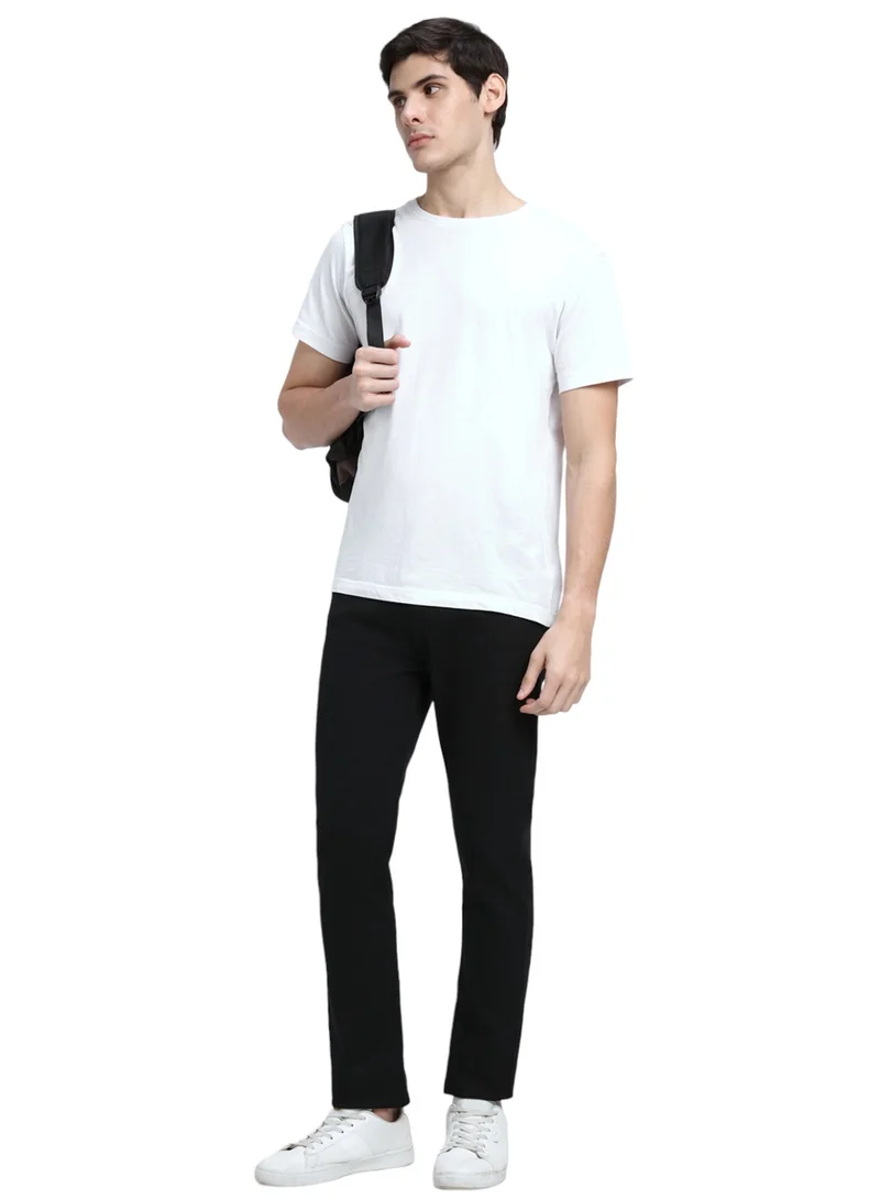 دينيس لينغو Slim Fit Black Men's Jeans with Button & Zip Closure (Cotton Stretch)