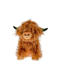 Y&D SYOSI 12 Inch Yak Cub Stuffed Toy, Highland Fluffy Cow Plush, Cute Realistic Soft Animal Farm Decor for Adults Kids Birthday Gift Toy (Brown)  - Image 1