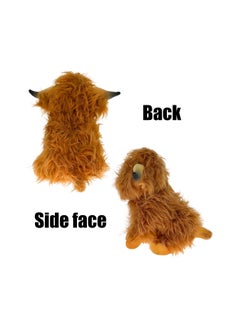 Y&D SYOSI 12 Inch Yak Cub Stuffed Toy, Highland Fluffy Cow Plush, Cute Realistic Soft Animal Farm Decor for Adults Kids Birthday Gift Toy (Brown)  - Image 4