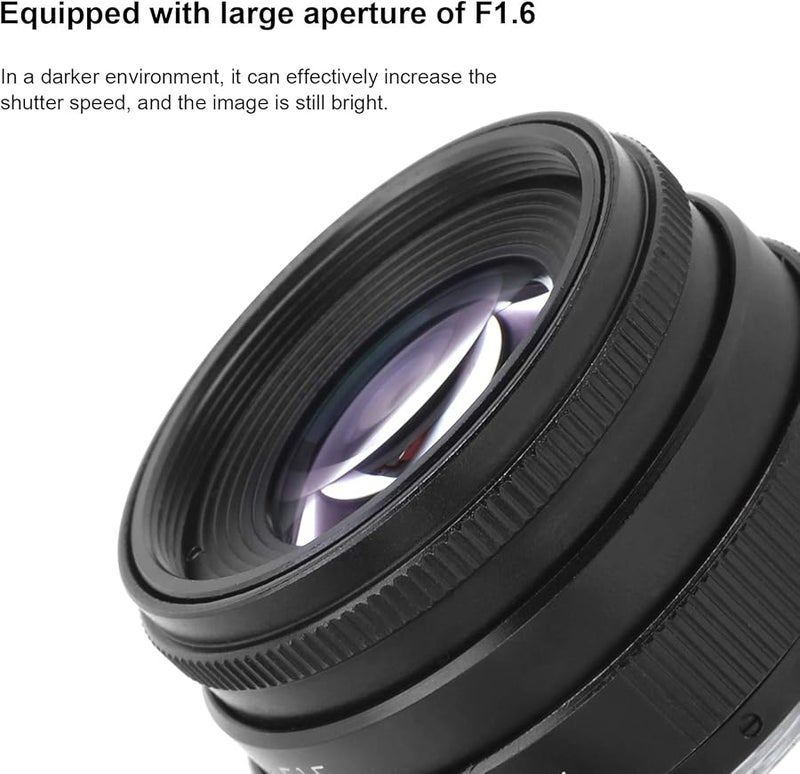 35mm F1 6 C Mount Manual Lens Large Aperture Fixed Focus Portrait Black - Image 4