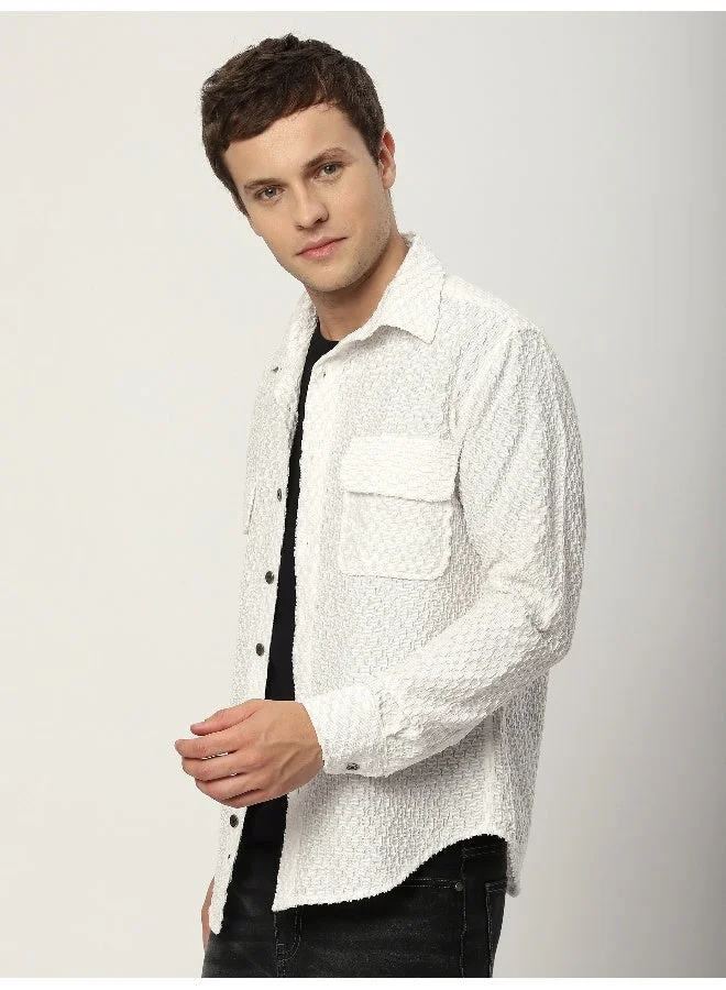 بيونغ قميص أبيض بنسيج تيري