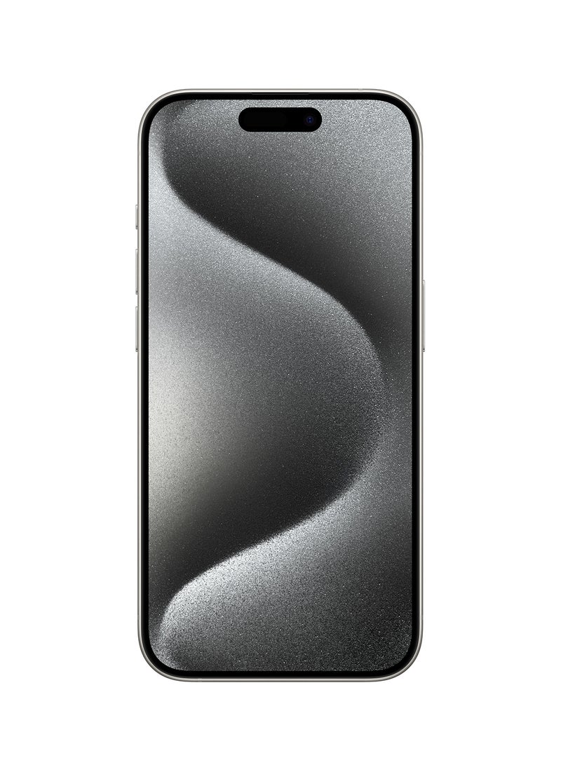 ابل  Refurbished - iPhone 15 Pro 128GB White Titanium 5G With FaceTime - USA Version (e-SIM only) - Image 2