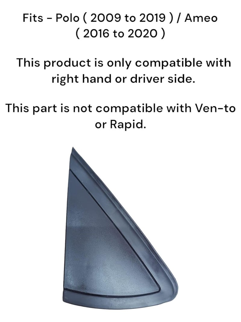 Auto-Ex Side Mirror Sash Trim Cover Cap Right Hand Driver Side Compatible/Replacement For Polo (2009 to 2019) / Ameo (2016 to 2020) - Image 2