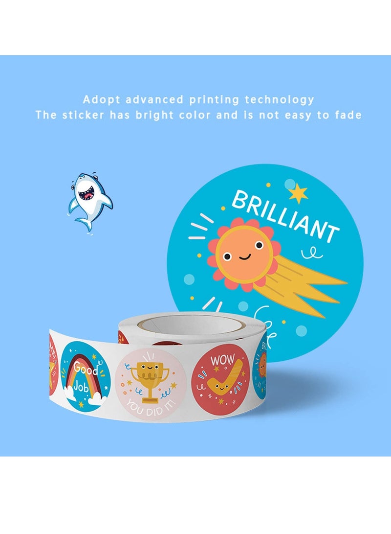 Beauenty Teacher Reward Motivational Stickers, 3000 PCS Cartoon Animals Stickers Fun Stickers Reward Stickers for Teacher Encourage Student Round Reward Sticker for Kid (1 Inch, 6 Rolls, 500 Labels/Roll) - Image 3