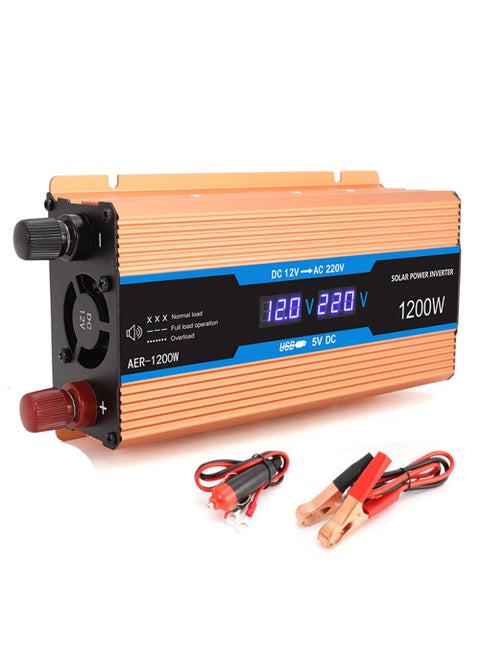 1200W Car Power Inverter DC 12V to AC 220V Converter Modified Sine Wave Inverter High Frequency Watt Power Charger Inverter