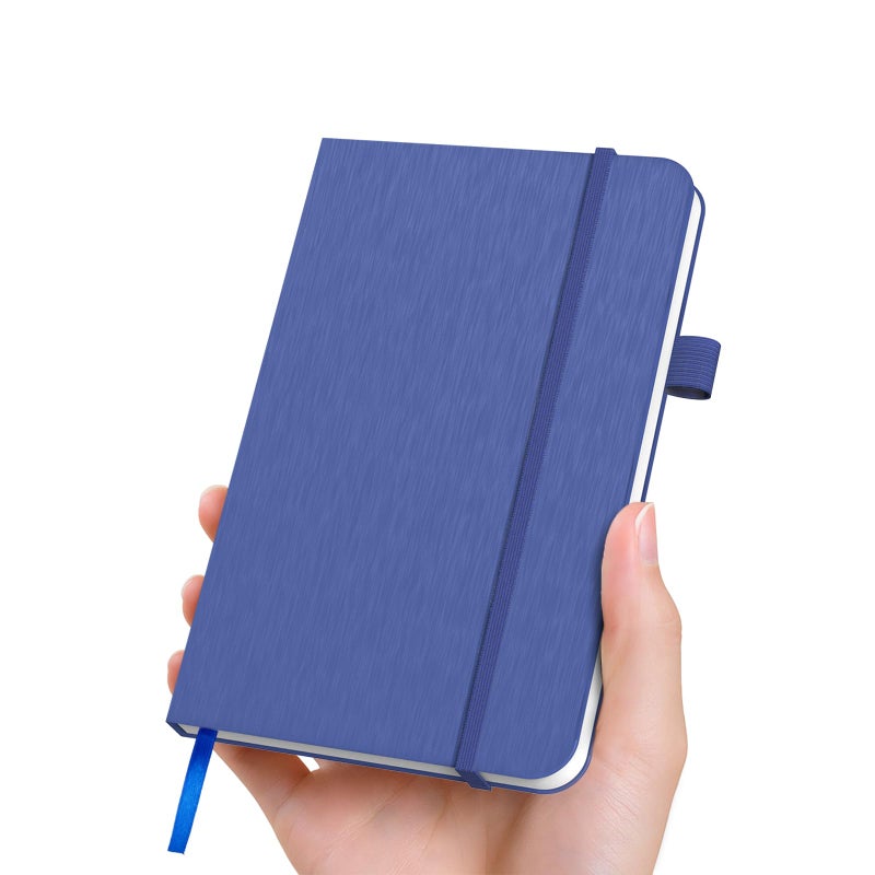 ONAVIA A6 Pocket Notebook Lined Journals, Small Journaling Notebooks, 160 Pages Hardcover Mini Notepad for Writing, Work, School, Travel and Note Taking with Pen Holder, 3.5" x 5.7" (Blue) - Image 1