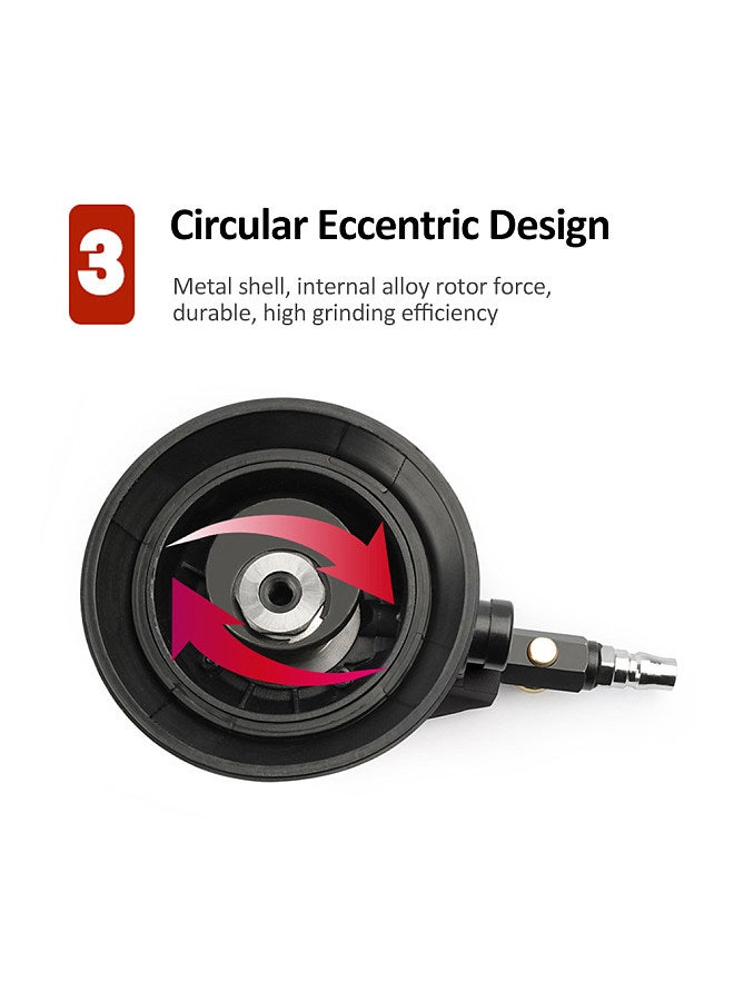 5'' Air Random Orbital Sander Heavy Duty Pneumatic Palm Sander Polishing Grinding Sanding for Car Metal Wood Wax Metal Work  - Image 4