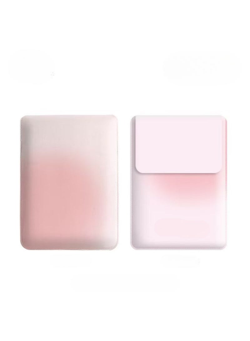 UrbanNest Laptop 14/13 Sleeve Case, PU leather, mouse pad included, water resistant, for Apple MacBook Pro/Air, Huawei, HP, Dell, Xiaomi and Other (Pink) - Image 1
