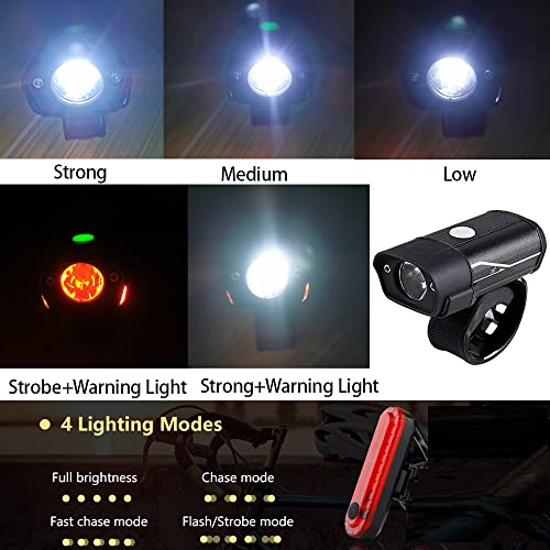 Linist USB Rechargeable Bicycle Light Super Bright Bicycle Headlight Cycling Light Waterproof Front Cycling Light with Tail Light - Image 5