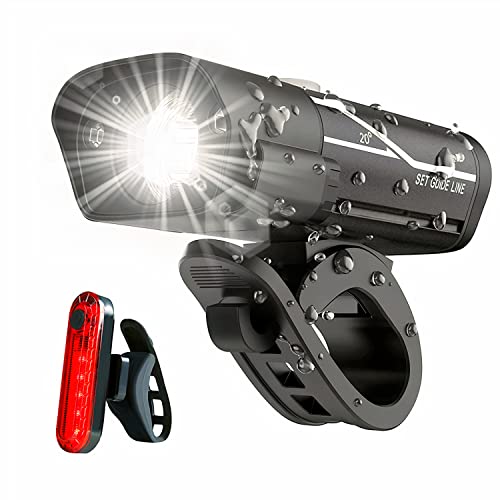 Linist USB Rechargeable Bicycle Light Super Bright Bicycle Headlight Cycling Light Waterproof Front Cycling Light with Tail Light - Image 1