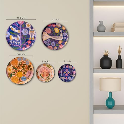 RITUALISTIC Kashmiri Wall Plates for Home Decoration | Wall Decor items for living room | Metal Wall décor | Gift items for unisex | Wall art | Wall showpiece | Home Décor Gift Items | Set of 5 plates - Image 3