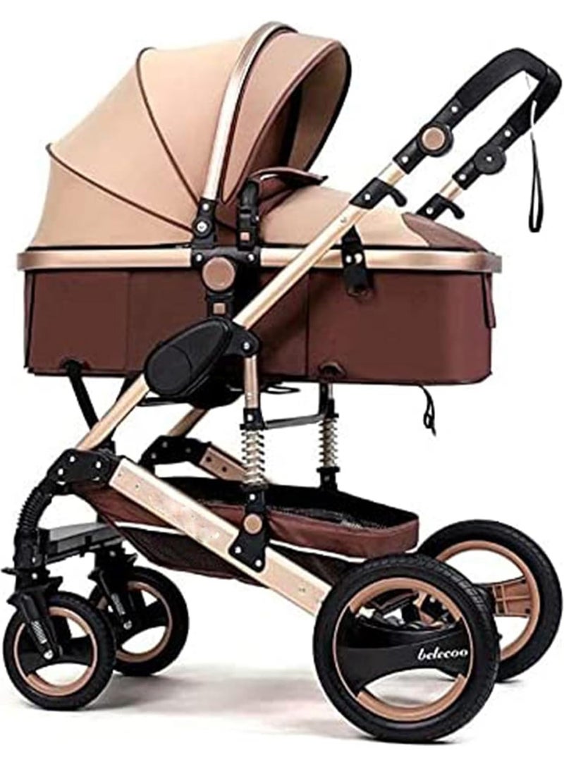 Baby Stroller 3-in-1 with Reversible Seat Convertible Infant to Toddler Travel System with Bassinet Adjustable Canopy, Shock Absorption Suitable for Newborn to 36 Months. - Image 1