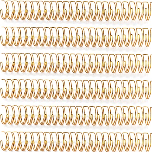 IFAMIO 6 Pieces 1" Diameter 23 Holes Metal Wire Binding Spines Binding Cinch Wire Binding Twin Loop Wires Spiral Double Loop Wire Binding Rings Coils for School Office Document Notebook Making - Image 1