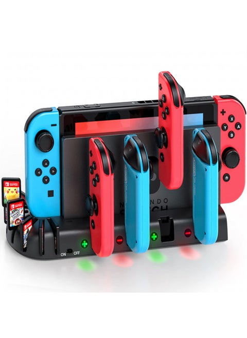 Switch Controller Charging Dock Station Compatible with Nintendo Switch & OLED Model Joycons, KDD Switch Controller Charger Dock Station with Upgraded 8 Game Storage for Nintendo Switch Joycon & Games