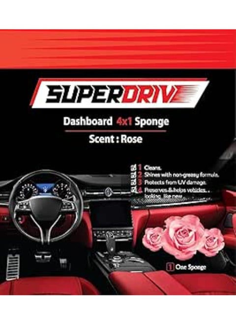 Superdrive Sponge 4 In 1 Dashboard & Leather polish -Rose