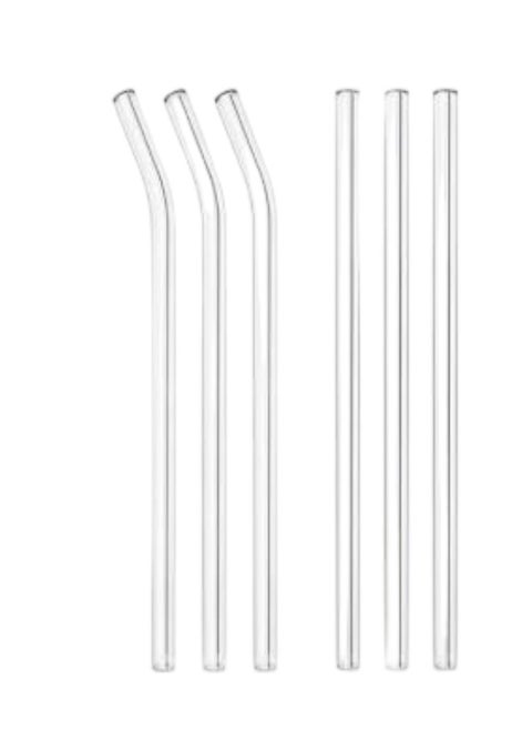 5 PCS Reusable Glass Drink Straws, Colorful, 14x1x3cm