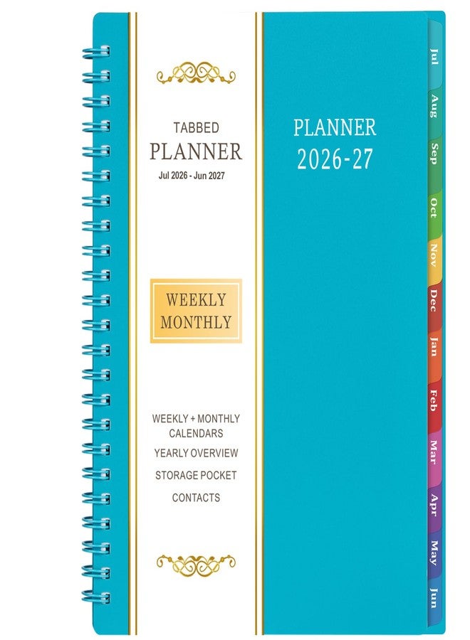BooQool 2026-2027 Planner - Planner 2026-2027, Weekly and Monthly Planner with Tabs, July 2026 - June 2027, 6.25" × 8.3", Strong Twin-Wire Binding - Image 1