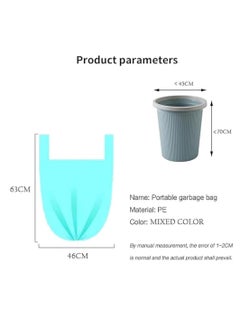 Yuwell Garbage Bags 7 Roll 140 Pcs Trash Bags Plastic Disposable Bags Garbage Bags With Handles For Office, Kitchen, Bedroom Waste Multicolor Portable Bags, Wastebasket Bags 46X63CM  - Image 2