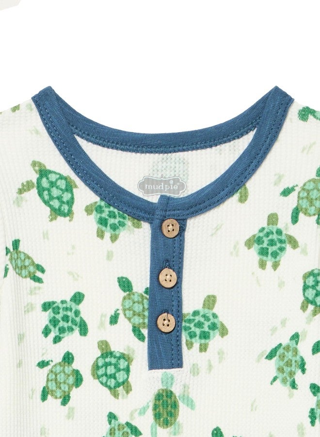 Mud Pie Baby Turtle Tracks Shortall; 6-9M - Image 2