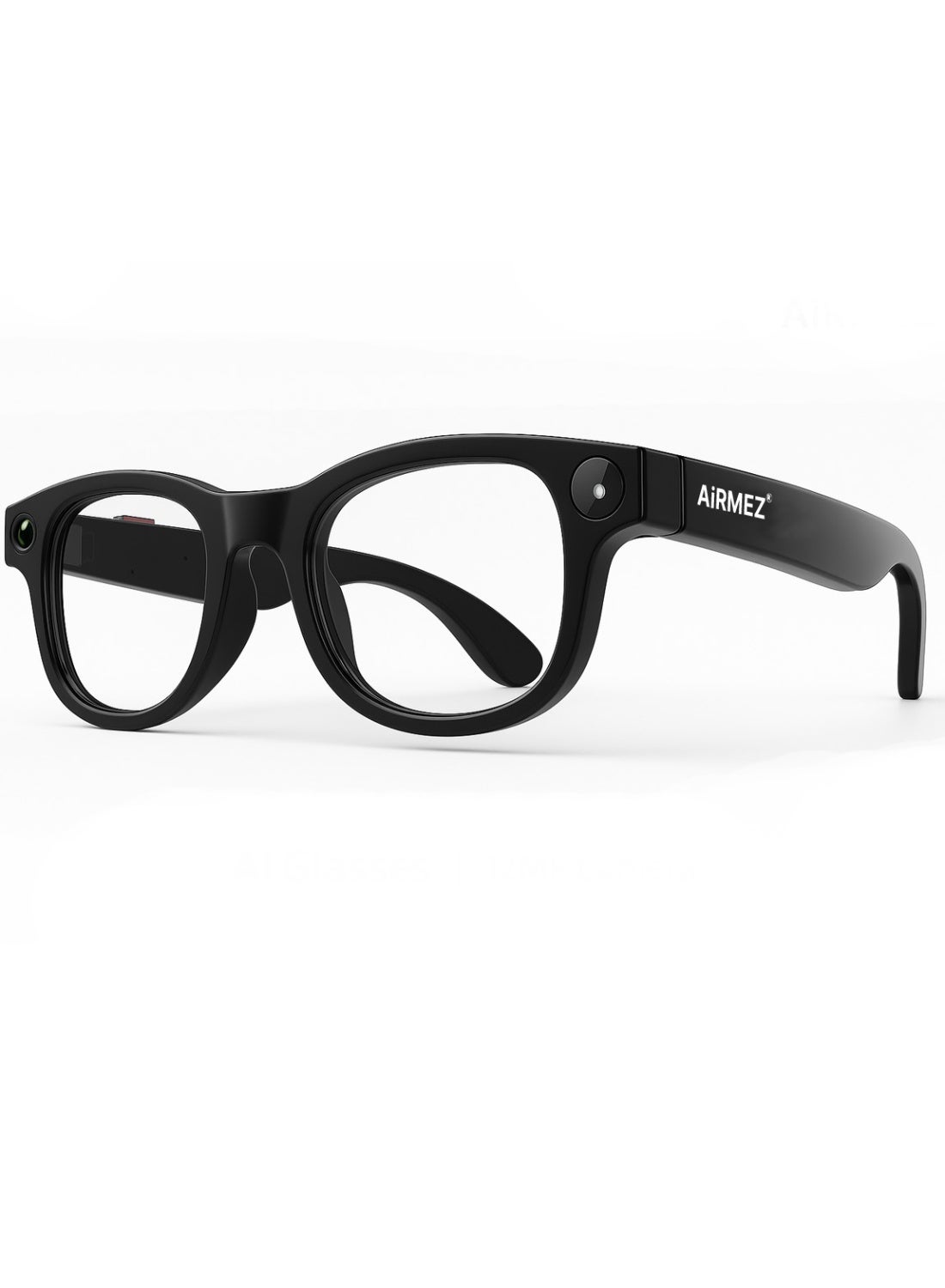 Airmez S1 Smart AI Glasses | 12MP Voice-Controlled HD Video Recording, Real-Time Translation, Sleek & Comfortable Design, Noise-Reduction Microphone, Bluetooth, and Magnetic Charging – Black