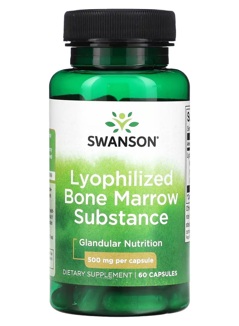 Swanson, Lyophilized Bone Marrow Substance, 500 mg, 60 Capsules