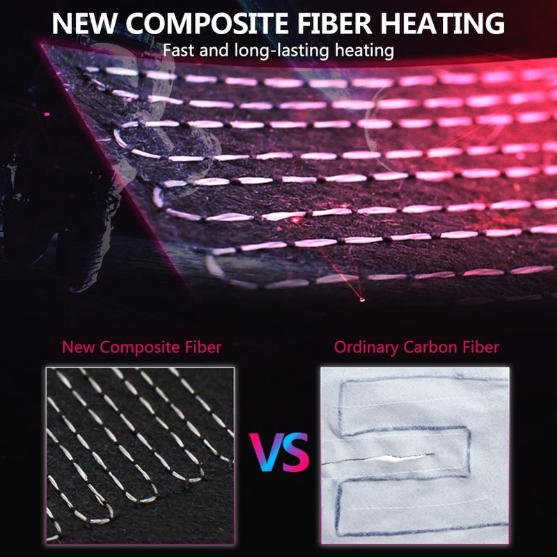 Heating Vest: Black M Size, Anti-static Lightweight Polyester, 5 Heated Areas - 3 Level Temperature Control, Carbon Nanofiber Heating Elements for Outdoor Sports & Winter Daily Use - Image 4