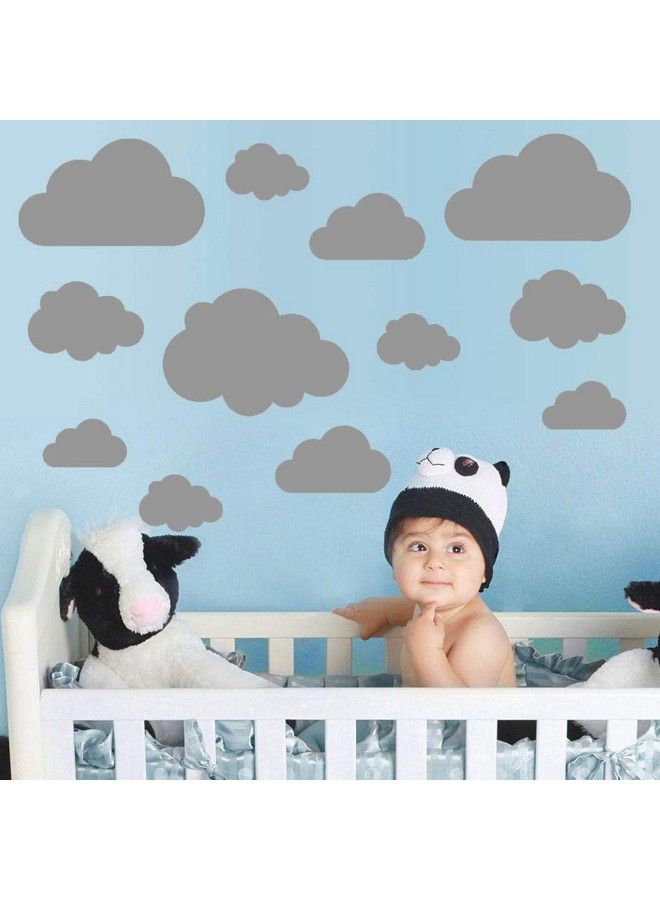 JURUOXIN Clouds Vinyl Wall Art Sticker Decal Kids Room Nursery Decoration Self Adhesive Vinyl Decals Wall Sticker Kids Room Bedroom Pack Of 20Pcs. (Light Grey) - Image 2
