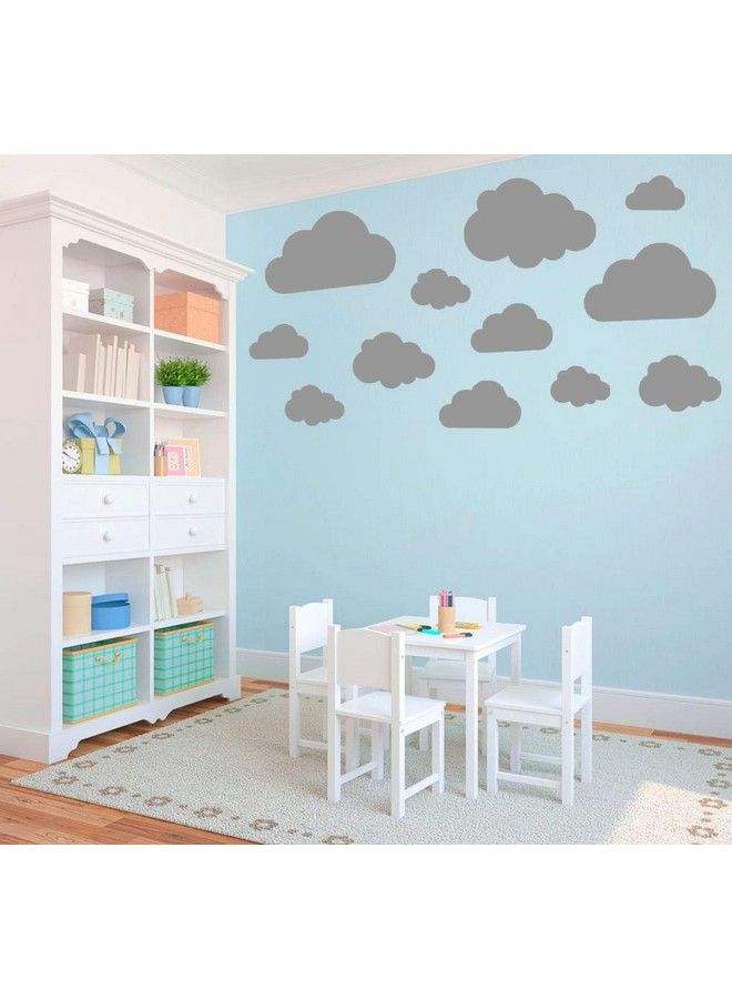JURUOXIN Clouds Vinyl Wall Art Sticker Decal Kids Room Nursery Decoration Self Adhesive Vinyl Decals Wall Sticker Kids Room Bedroom Pack Of 20Pcs. (Light Grey) - Image 3