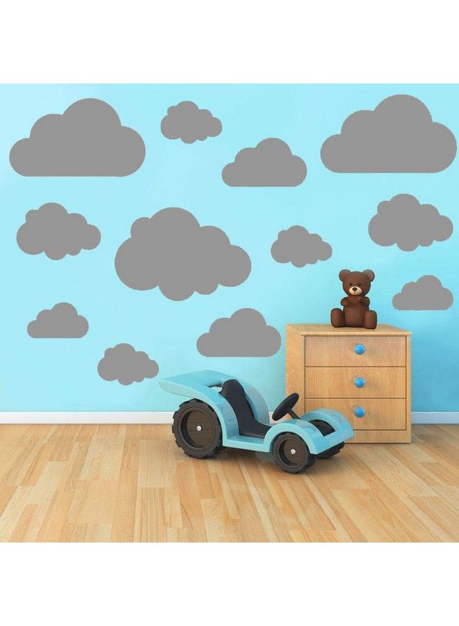 JURUOXIN Clouds Vinyl Wall Art Sticker Decal Kids Room Nursery Decoration Self Adhesive Vinyl Decals Wall Sticker Kids Room Bedroom Pack Of 20Pcs. (Light Grey) - Image 4