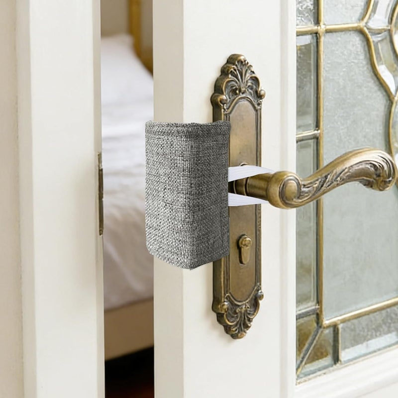 warmtone Door Silencer Door Latch Covers Padded Cushion Quiet Closer Door Lock Cover for Baby Newborn Nursery/Light Sleeper Noise Reduce - 4 x 3 Inches, Dark Grey, 6 Pieces - Image 1