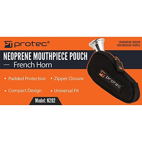 ProTec Pro Tec N202 Fitted Neoprene Mouthpiece Pouch for French Horn,Black - Image 3