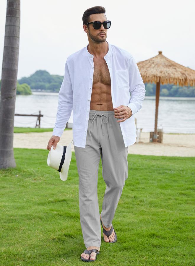 تايك تو بنطال بقصة مريحة وأربطة - Image 3