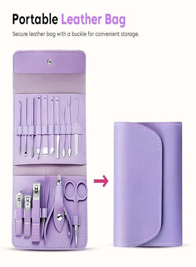 ZEEXO Manicure Tool Kit, Pedicure Set, Manicure Set Nail Clipper Kit, Professional Manicure Set, Stainless Steel Manicure Kit for Hand Care & Foot Care (16 Pieces in 1 Kit) (Multicolor) - Image 2